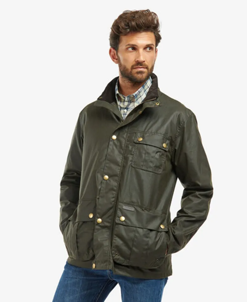Barbour Dunlin Wax Jacket in Olive-1